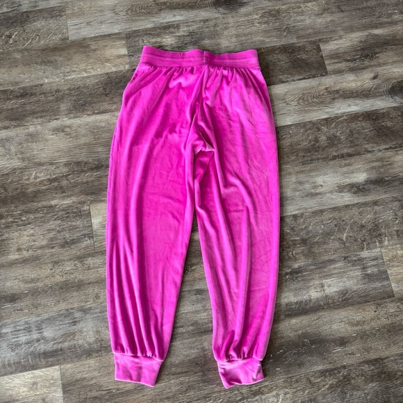 Victoria's Secret Velour Tracksuit Zip Hoodie & Jogger Set Hot Pink Sz Medium - Picture 6 of 15